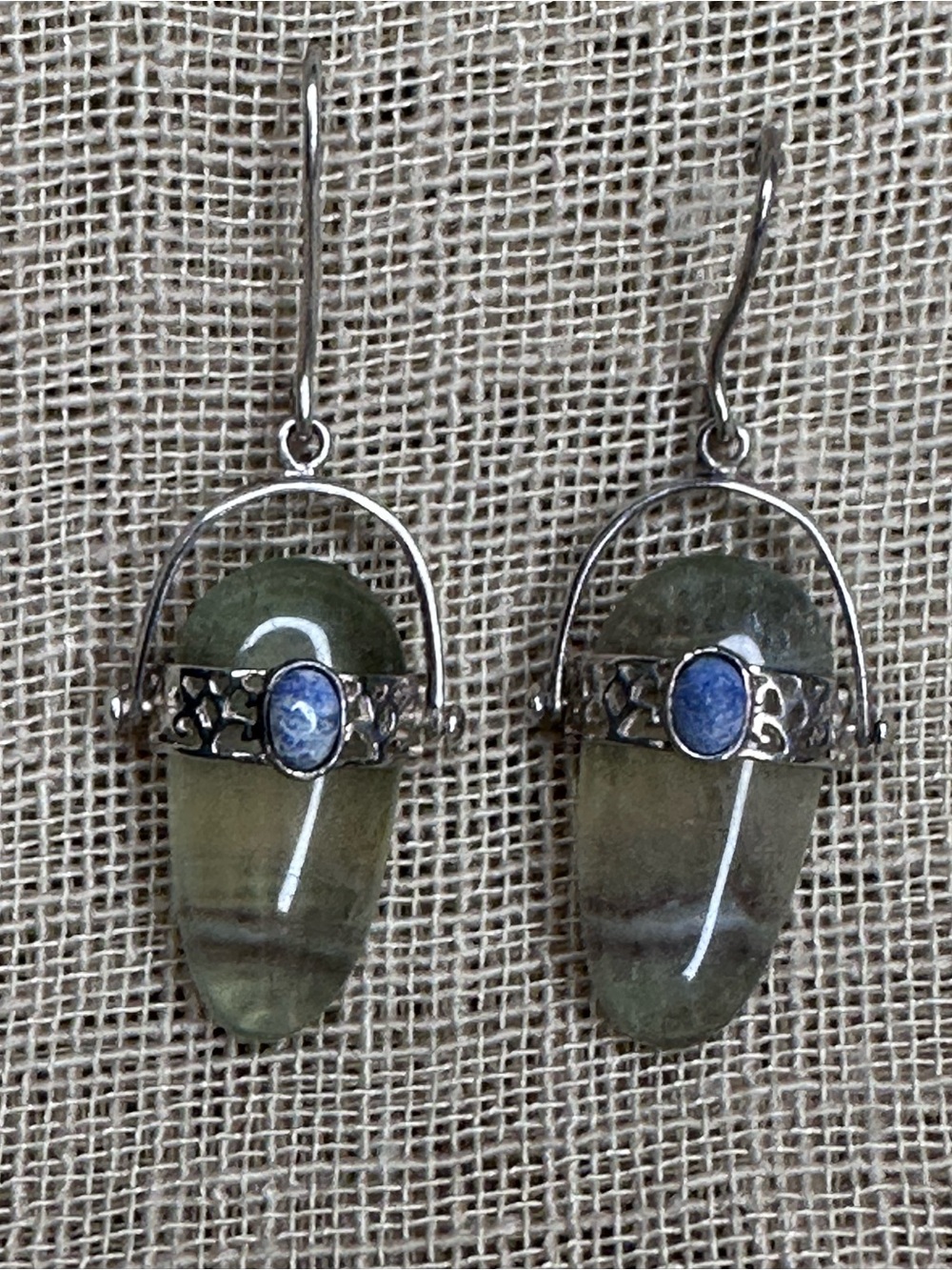 Vintage Artisan Sterling Silver Spinner Drop Earrings